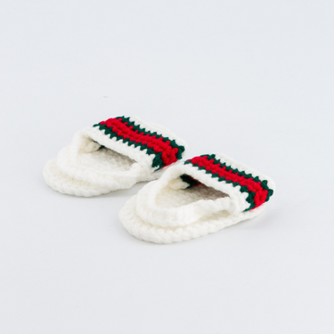 Baby Crochet Sneakers - Gucci Slides White